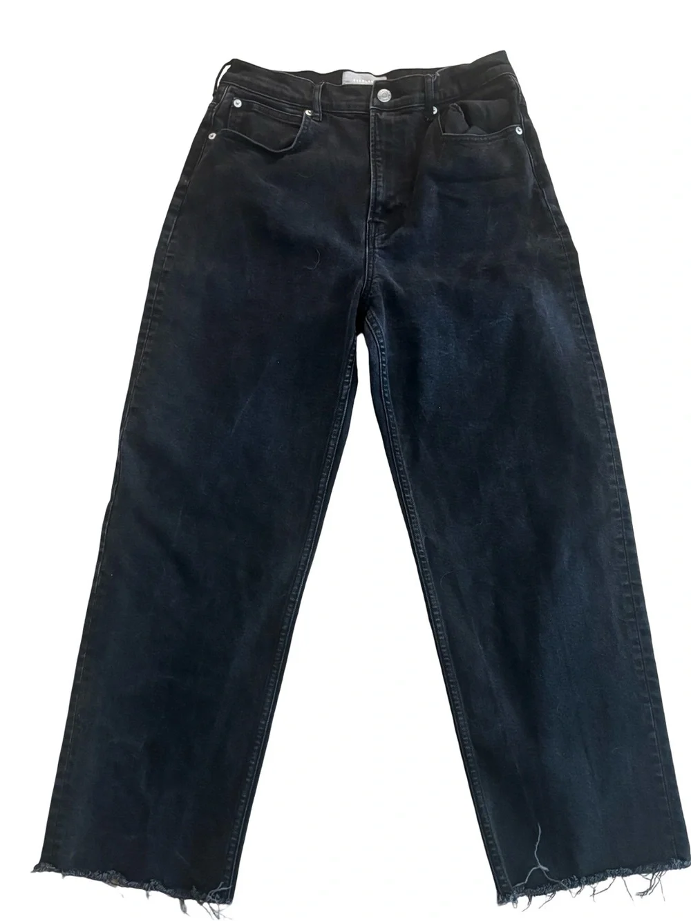 Everlane Women's Black Wide-Leg 90’s Grunge Normcore High Rise Jeans Waist 30